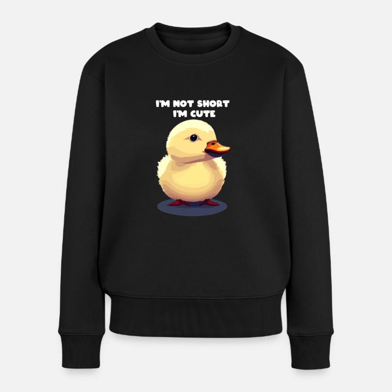 Entchen Cute süß niedlich - Frauen Premium Bio Pullover - Schwarz