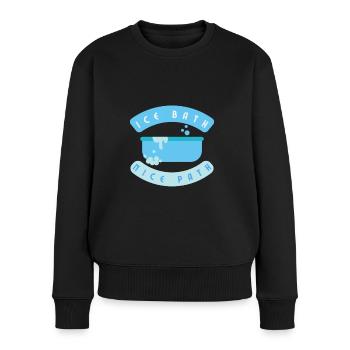 Eisbad Schöner Weg - Frauen Premium Bio Pullover - Schwarz - Vorne - Julia (174cm)