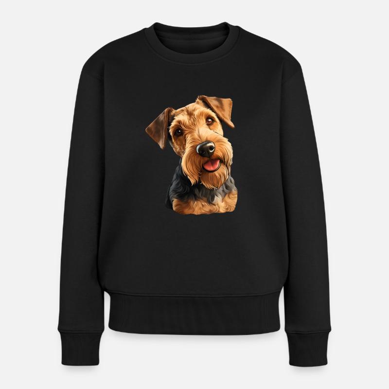 Welsh Terrier - Frauen Premium Bio Pullover - Schwarz
