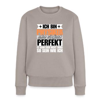 Perfekter Physiker - Frauen Premium Bio Pullover - Taupe - Vorne - Julia (174cm)