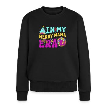 Dans ma joyeuse époque maman Noël Mères Parents - Pull Premium bio Femme - noir - Devant - Julia (174cm)