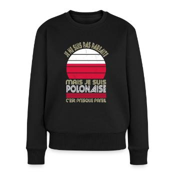 Je ne suis pas parfaite mais je suis Polonaise - Pull Premium bio Femme - noir - Devant - Julia (174cm)