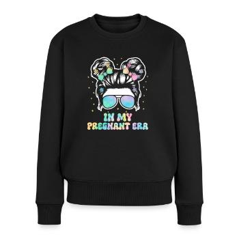 Schwangerschaft Schwanger Baby Familie Frauen - Frauen Premium Bio Pullover - Schwarz - Vorne - Julia (174cm)