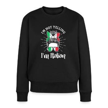 Italiener Italien Lustiger Spruch Geschenkidee - Frauen Premium Bio Pullover - Schwarz - Vorne - Julia (174cm)