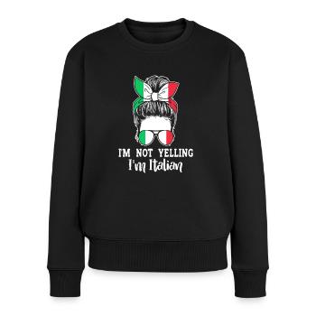 Italienerin Italien Lustiger Spruch Geschenkidee - Frauen Premium Bio Pullover - Schwarz - Vorne - Julia (174cm)