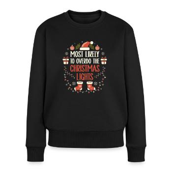 Noël Noël drôle dire humour drôle - Pull Premium bio Femme - noir - Devant - Julia (174cm)