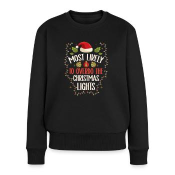 Noël Noël drôle dire humour drôle - Pull Premium bio Femme - noir - Devant - Julia (174cm)