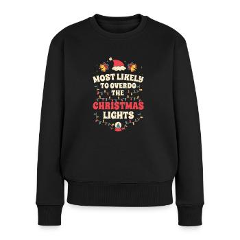 Noël Noël drôle dire humour drôle - Pull Premium bio Femme - noir - Devant - Julia (174cm)