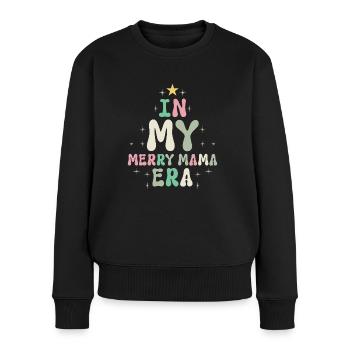 Dans ma joyeuse époque maman Noël Mères Parents - Pull Premium bio Femme - noir - Devant - Julia (174cm)