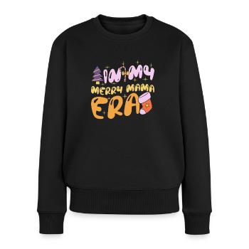 Dans ma joyeuse époque maman Noël Mères Parents - Pull Premium bio Femme - noir - Devant - Julia (174cm)