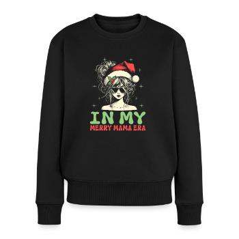 Dans ma joyeuse époque maman Noël Mères Parents - Pull Premium bio Femme - noir - Devant - Julia (174cm)