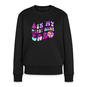 Dans ma joyeuse époque maman Noël Mères Parents - Pull Premium bio Femme - noir - Devant - Julia (174cm)