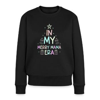 Dans ma joyeuse époque maman Noël Mères Parents - Pull Premium bio Femme - noir - Devant - Julia (174cm)