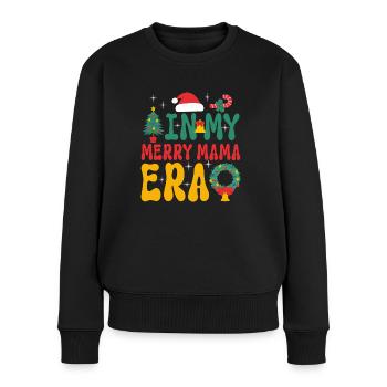 Dans ma joyeuse époque maman Noël Mères Parents - Pull Premium bio Femme - noir - Devant - Julia (174cm)