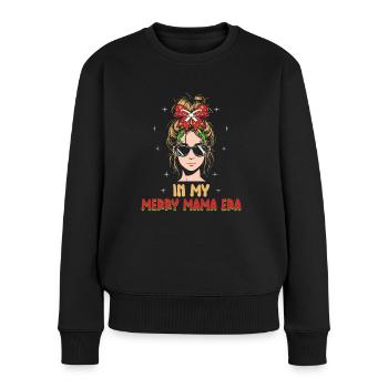 In My Merry Mama Era Weihnachten Mütter Eltern - Frauen Premium Bio Pullover - Schwarz - Vorne - Julia (174cm)