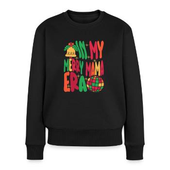 Dans ma joyeuse époque maman Noël Mères Parents - Pull Premium bio Femme - noir - Devant - Julia (174cm)