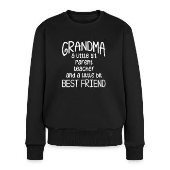Grandma - Frauen Premium Bio Pullover - Schwarz - Vorne - Julia (174cm)