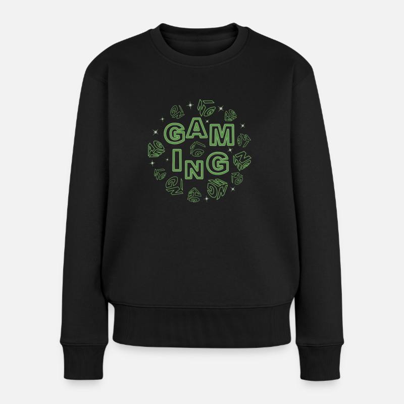 gaming-scene-green - Frauen Premium Bio Pullover - Schwarz