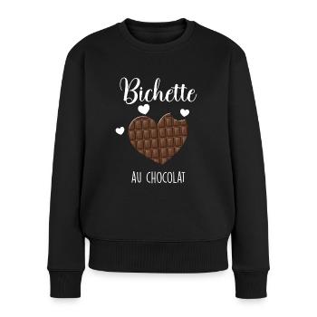 Ma Bichette Au Chocolat Craquante Cadeau Amour - Pull Premium bio Femme - noir - Devant - Julia (174cm)