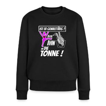 Gewalt gegen Frauen - Frauen Premium Bio Pullover - Schwarz - Vorne - Julia (174cm)