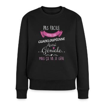 Guadeloupéenne Femme île De La Guadeloupe - Pull Premium bio Femme - noir - Devant - Julia (174cm)