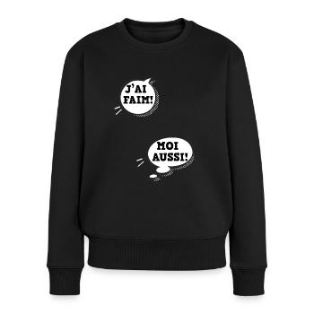 J'ai Faim moi Aussi Humour maman Enceinte - Pull Premium bio Femme - noir - Devant - Julia (174cm)