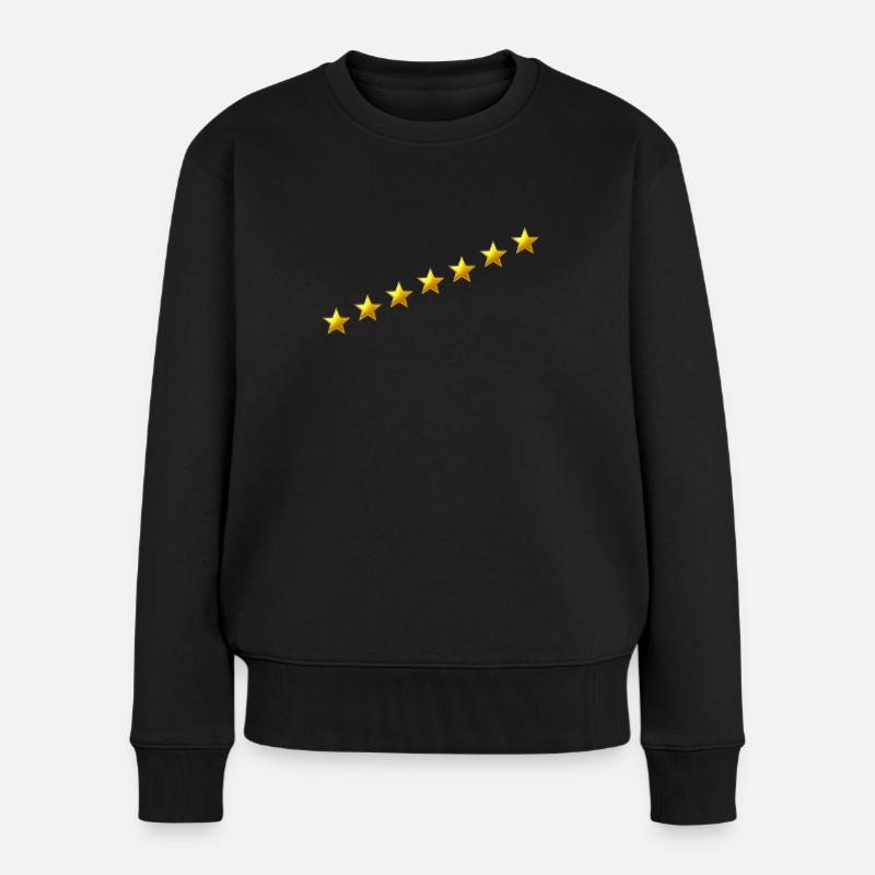 Sternenband Linie in Gold - Frauen Premium Bio Pullover - Schwarz