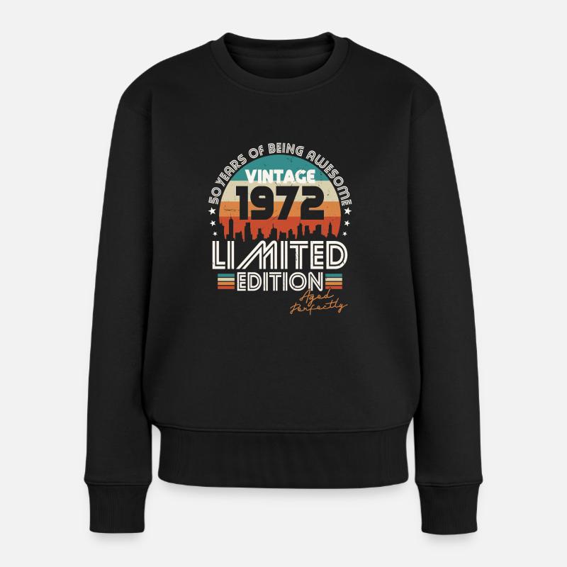 1972 Millésime né 50 ans anniversaire - Pull Premium bio Femme - noir