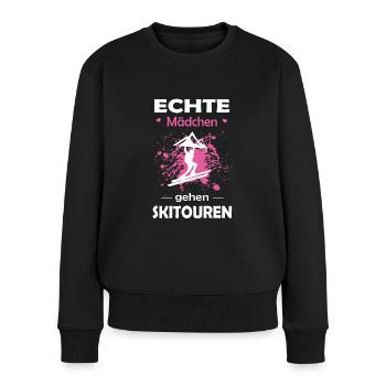Skitouren Skitour Ski Berge Mädchen Frauen - Frauen Premium Bio Pullover - Schwarz - Vorne - Julia (174cm)