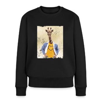 Giraffe Gfk gewaltfreie Kommunikation - Frauen Premium Bio Pullover - Schwarz - Vorne - Julia (174cm)