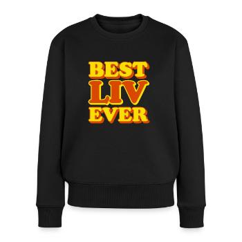 Liv Vorname Lustiges Geschenk - Frauen Premium Bio Pullover - Schwarz - Vorne - Julia (174cm)