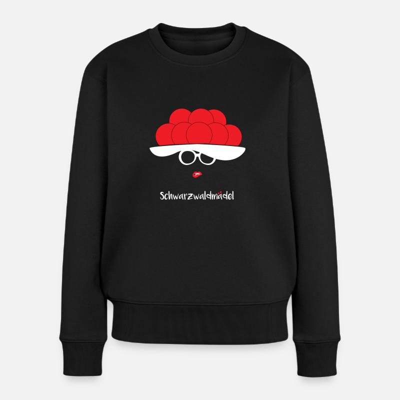 Schwarzwaldmädel Schwarzwald Bollenhut Geschenk - Frauen Premium Bio Pullover - Schwarz