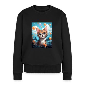 Chat du Bengale - Pull Premium bio Femme - noir - Devant - Julia (174cm)