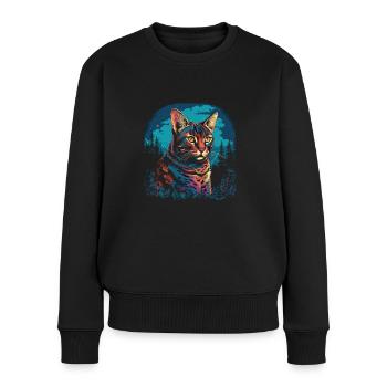 Chat du Bengale - Pull Premium bio Femme - noir - Devant - Julia (174cm)