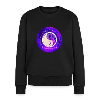 MOND - Frauen Premium Bio Pullover - Schwarz - Vorne - Julia (174cm)