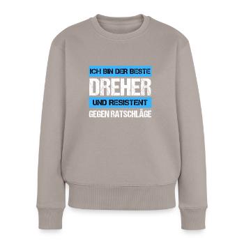 Resistenter Dreher - Frauen Premium Bio Pullover - Taupe - Vorne - Julia (174cm)