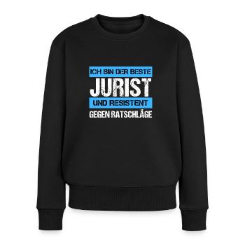 Resistenter Jurist - Frauen Premium Bio Pullover - Schwarz - Vorne - Julia (174cm)