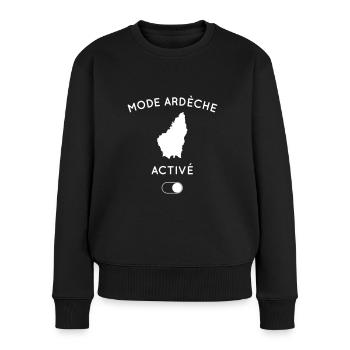 Mode Ardèche activé - Pull Premium bio Femme - noir - Devant - Julia (174cm)