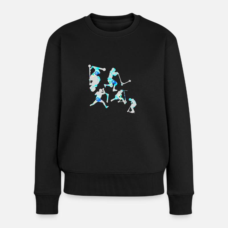 Stuntscooter,Trickscooter,tricks,stunt,e-scooter - Frauen Premium Bio Pullover - Schwarz