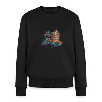 Flower, Lotus, Tropical, Painting, White, Palm Tree, Gold - Women's Premium Organic Jumper - black - Front - Julia (174cm)