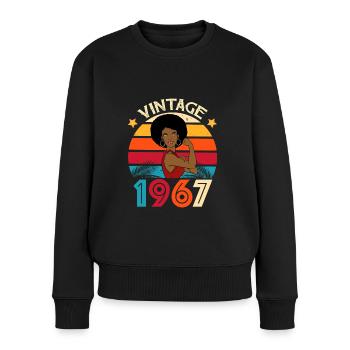 Vintage Afro Karibik 1967 Geburtstag - Frauen Premium Bio Pullover - Schwarz - Vorne - Julia (174cm)