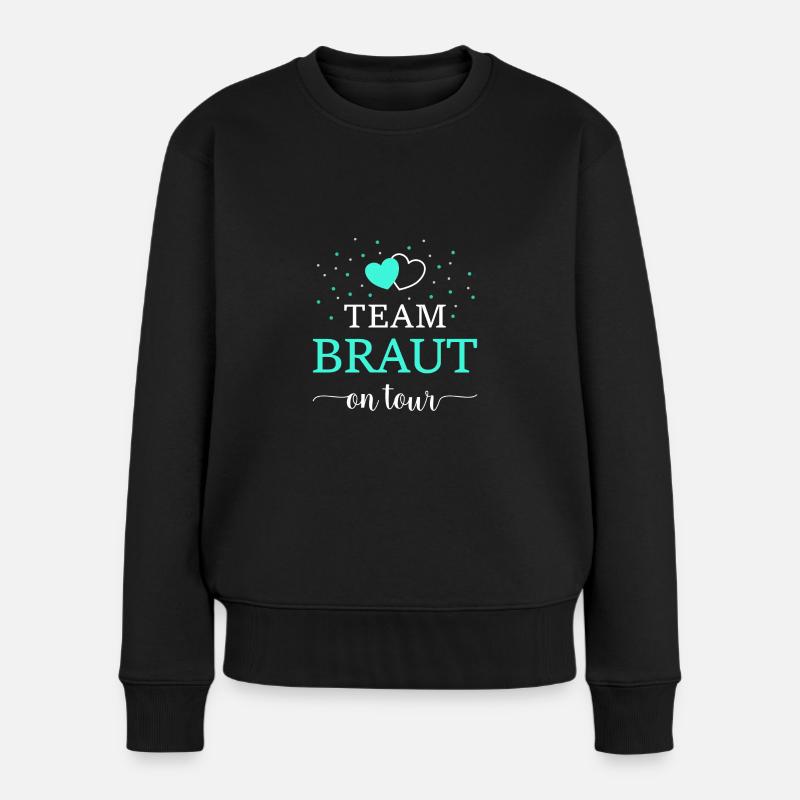 Team Braut on tour türkis - Frauen Premium Bio Pullover - Schwarz