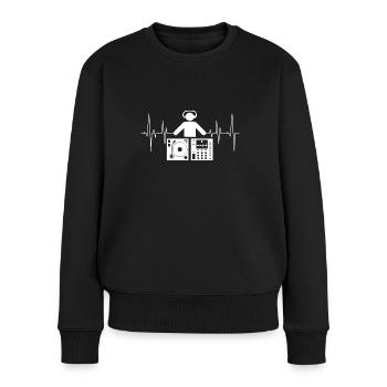 Dj der es einfach kann, Turns mit Mixer - Frauen Premium Bio Pullover - Schwarz - Vorne - Julia (174cm)