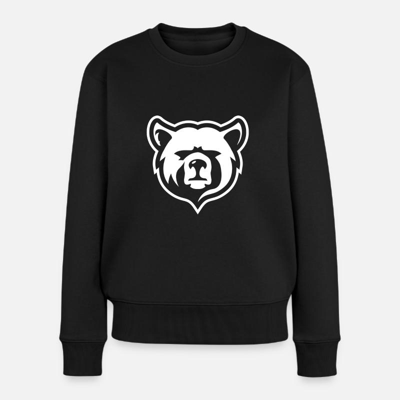 Eisbär Bär Polarbear Bear Sport Logo - Frauen Premium Bio Pullover - Schwarz