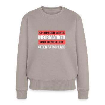 Resistenter Informatiker - Frauen Premium Bio Pullover - Taupe - Vorne - Julia (174cm)