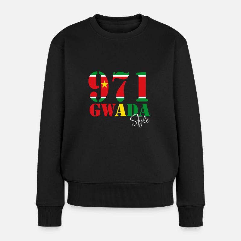 Gwada Style Drapeau Guadeloupe - Pull Premium bio Femme - noir
