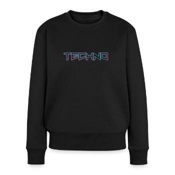 TECHNO DJ EDM Musik Acid House Rave Musikfestival - Frauen Premium Bio Pullover - Schwarz - Vorne - Julia (174cm)