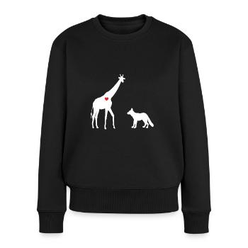 Giraffe Gewaltfreie Kommunikation - Frauen Premium Bio Pullover - Schwarz - Vorne - Julia (174cm)