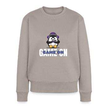 Game On Gaming Geschenk - Frauen Premium Bio Pullover - Taupe - Vorne - Julia (174cm)