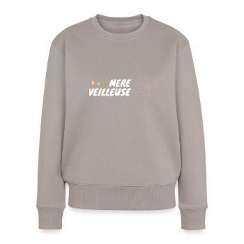 Mère veilleuse - Pull Premium bio Femme - taupe - Devant - Julia (174cm)